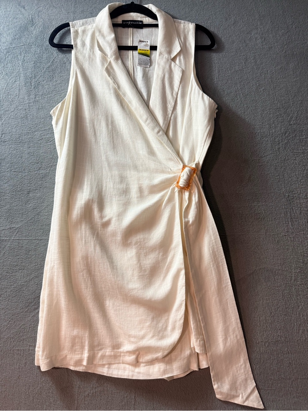 Kittenish - Lightweight Cream Sleeveless Wrap Romper/Dress